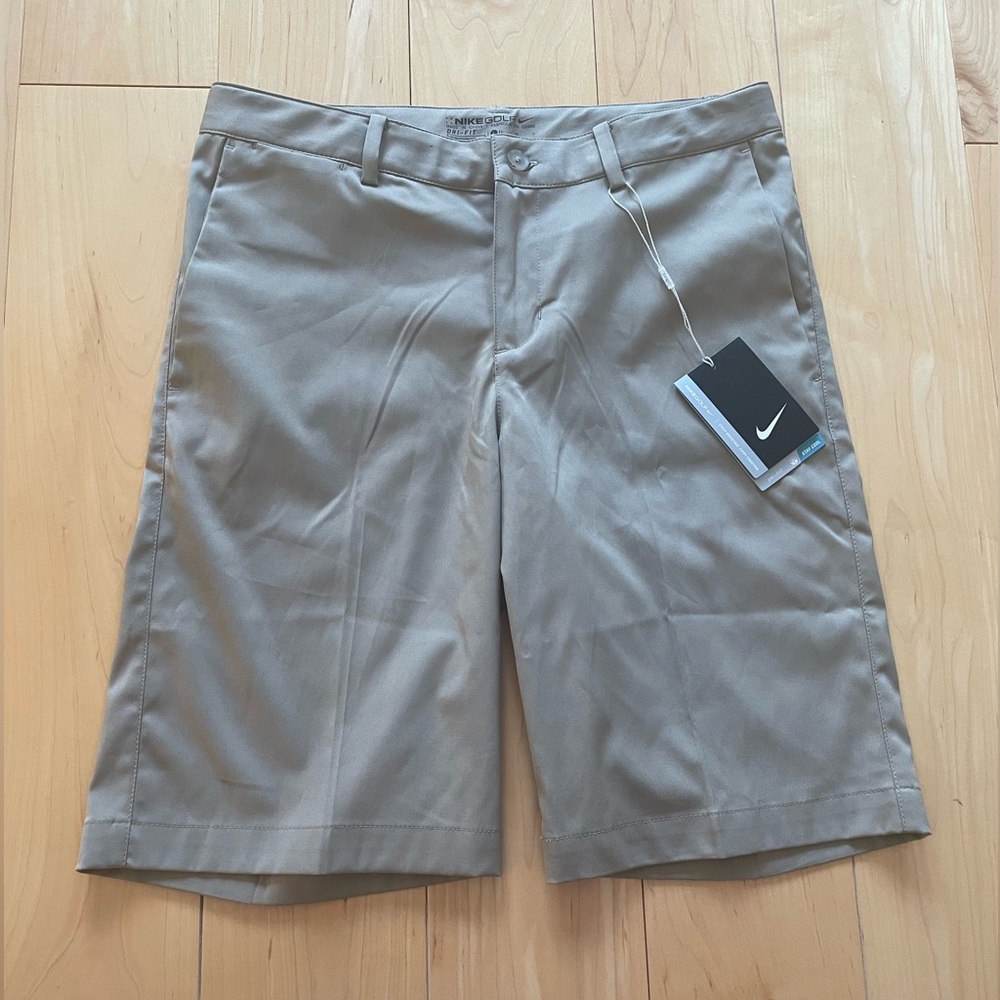 Youth Nike Golf Dri-Fit Khaki Shorts — NWT
